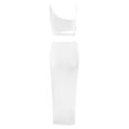 thumbnail image 5 of 2 Piece Outfit Maxi Dress for Women Summer Deep U Neck Sleeveless Tank Crop Tops Long Skirt Set Party Bodycon Dresses White M, 5 of 5