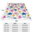 thumbnail image 3 of Bixox Fleece Blanket Rose Flowers Pattern Super Soft Double-Sided Microfiber Flannel Blanket for Sofa, Bed, Couch,Suitable for All Seasons -, 3 of 5
