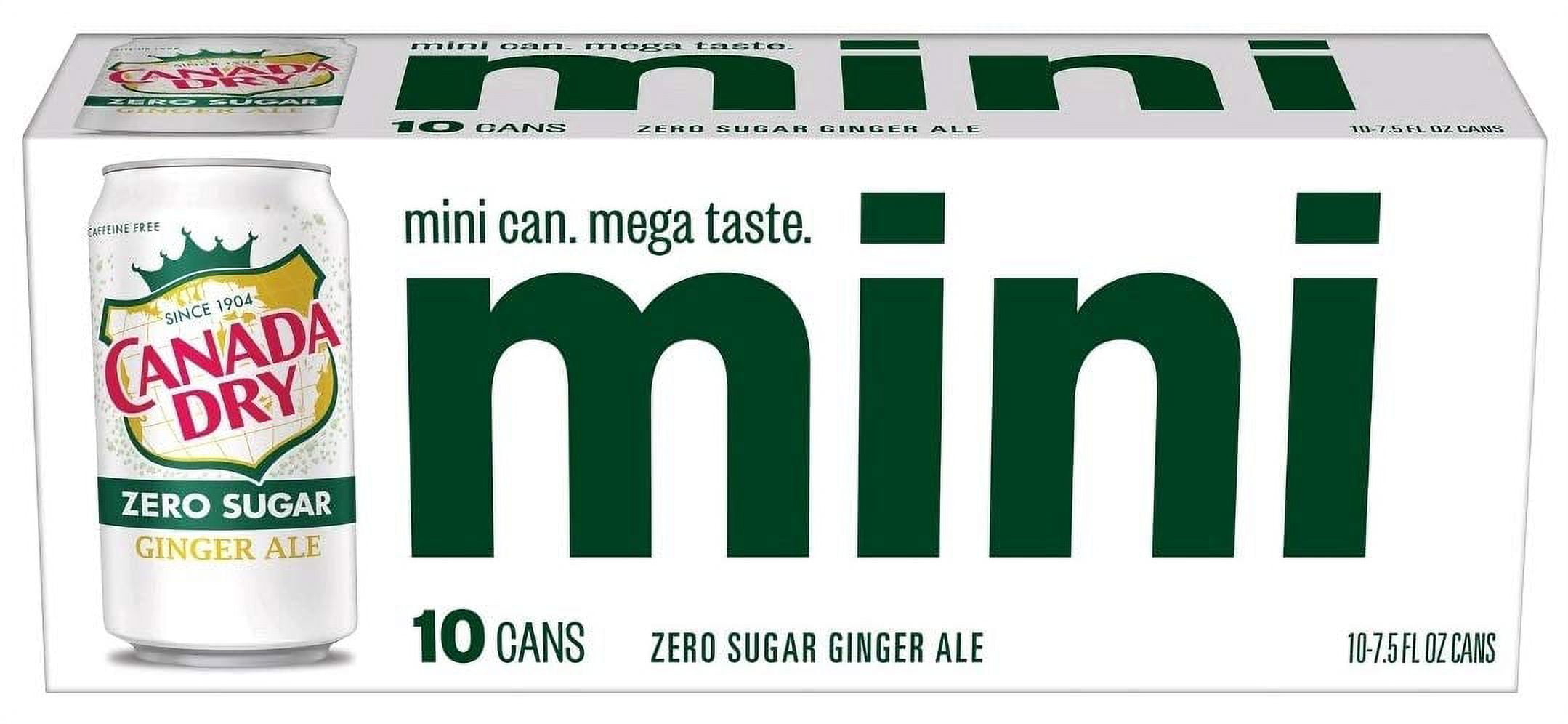 Canada Dry Zero Ginger Ale 10 Pack 7.5 oz, total 30 MINI CANS 225 fl oz, All Natural Family Pack