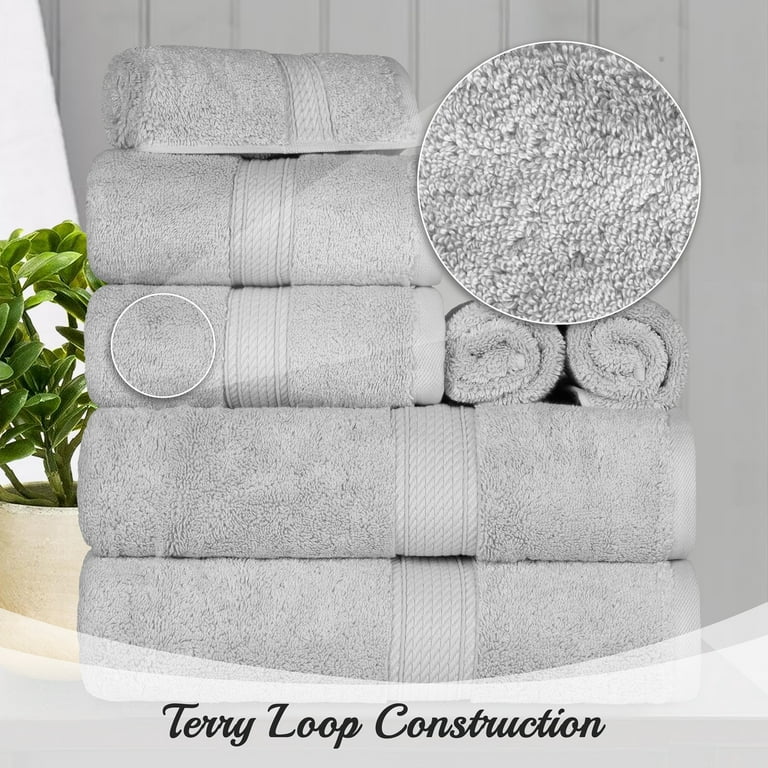 Solid Luxury Premium Cotton 900 GSM Highly Absorbent 4 Piece Hand Towel  Set, White by Blue Nile Mills