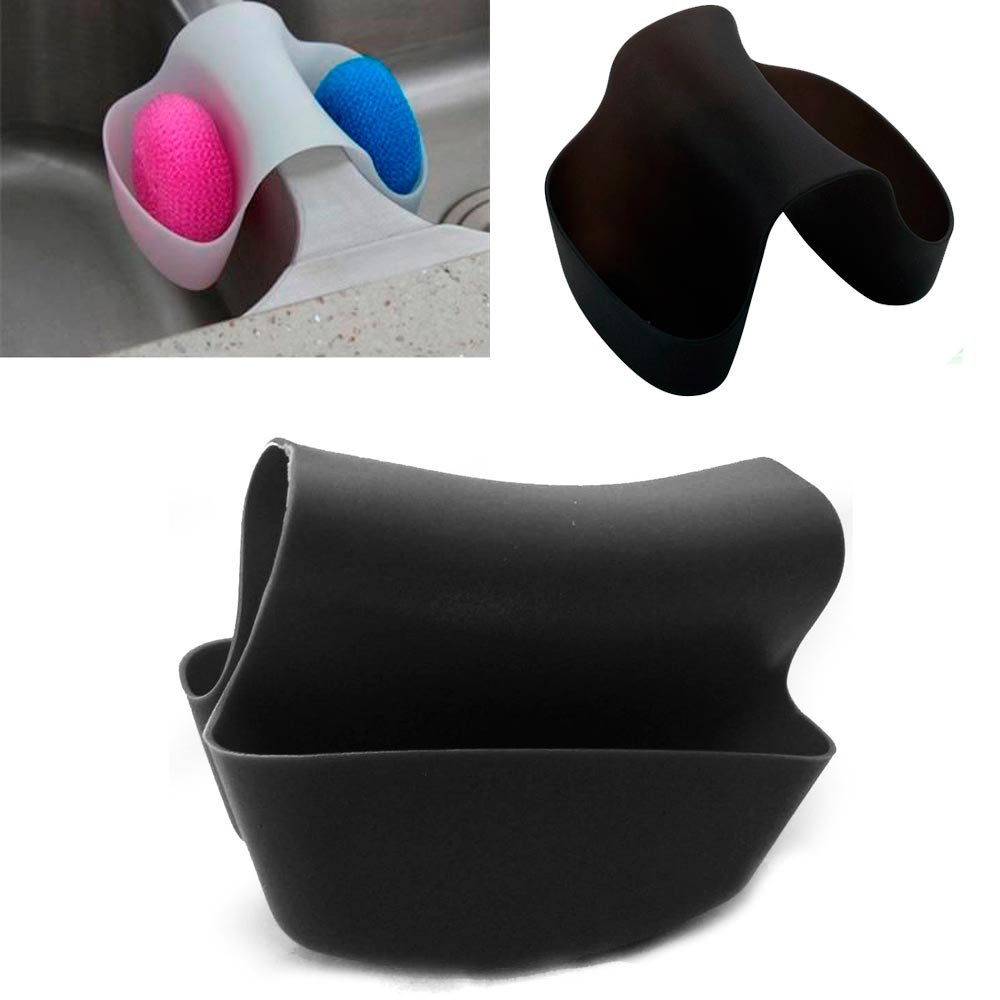 AllTopBargains Black Saddle Style Double Sink Caddy Kitchen Organizer