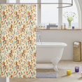 thumbnail image 3 of Manfei Folk Style Dog Shower Curtain 72Wx84L, Vintage Floral Bathroom Shower Curtain, Cream, 3 of 5