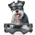 thumbnail image 2 of Dog Sunglasses Medium Breed UV Protection Pug Dog Goggles for Small to Medium Dogs Windproof Anti-Fog Snowproof Puppy Glasses, Easy Wear/Adjustable (Cool Black), 2 of 5