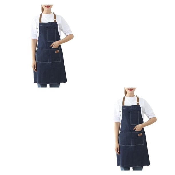 Delantal de chef Wosthever Vaquero Azul Halter ajustable 2Conjunto