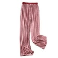 thumbnail image 7 of USNSM Women's Cute Pajama Pants Comfy Striped Wide Leg Pants Soft Modal Elastic Waist Drawstring Lounge Sleep Trousers Wine M, 7 of 7