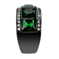thumbnail image 5 of Black Stainless Steel Ring with Synthetic in Emerald for Women Emerald Stone Color Style TK3747 Size 9, 5 of 5