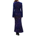 thumbnail image 3 of INSPIRE CHIC Women's Sequined Maxi Dress Velvet Crewneck Long Sleeve Cocktail Evening Bodycon Dress M Royal Blue, 3 of 6