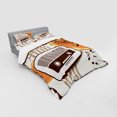 thumbnail image 3 of Ambesonne Retro Bedding Set 3 Pcs, Party Art with Old Radio, Twin, Orange Dark Brown Beige, 3 of 3