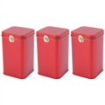 thumbnail image 1 of CNKOO 3X Metal Tea Cans High-Grade Lock Tinplate Coffee Candy Storage Box Tin Can Red, 1 of 8