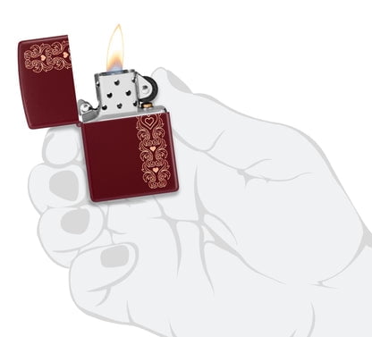 Zippo Lighter - Customized Engraved Message Windproof Love Pattern Design 46296
