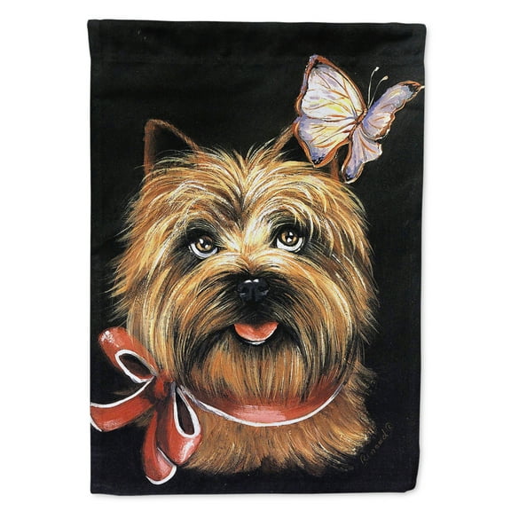 Cairn Terrier Butterfly Flag Canvas House Size