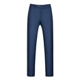 thumbnail image 1 of INSPIRE CHIC Men's Pants Solid Color Ankle Length Flat Front Trousers 32 Navy Blue, 1 of 7