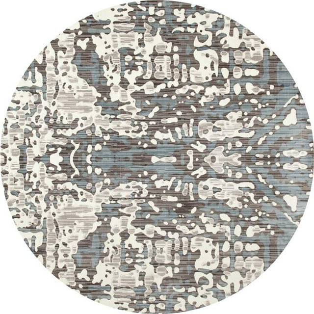 Art Carpet 841864116465 Tapis Rond Tissé Topographie Collection Titane 5 Pieds, Lin