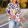 thumbnail image 5 of Xuyuer Plus Size Women Blouses Casual Round Neck 3/4 Sleeve Tops Summer Hollow Out Loose Fitted Blouse for Women 2026, 5 of 6