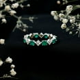 thumbnail image 3 of Rosec Jewels Emerald Eternity Band for Women (AAA Grade) - Natural Emerald Diamond Ring with Jewelry Box - Valentines Day Gift, 14K White Gold, US 3.50, 3 of 8