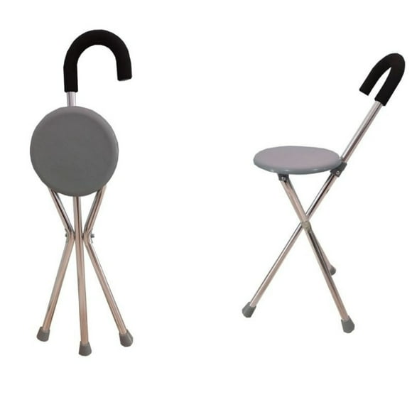 Baston Tripie Con Asiento Mango Curvo Cuello De Ganso Eko Mobility EB050201