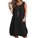 thumbnail image 1 of Vestido de lino de algodón para mujer Vestido casual suelto de verano sin mangas LingWen 9024715705341, 1 of 1