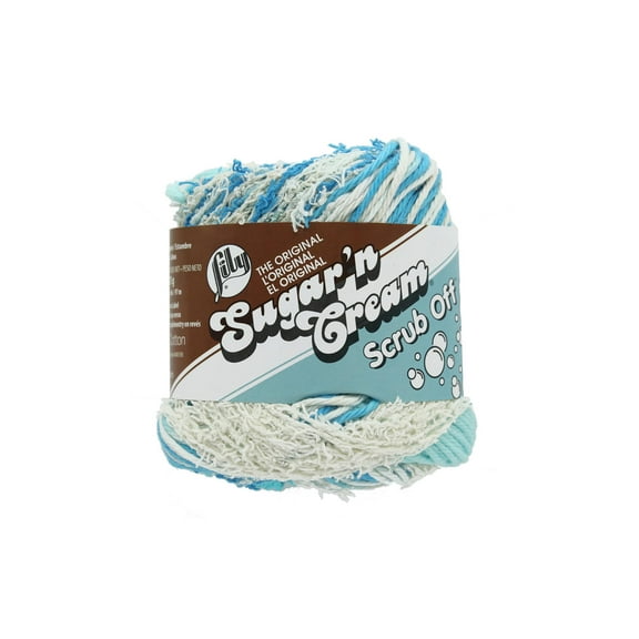 Lily Sugar'n Cream Yarn - Scrub Off-Spring Blue