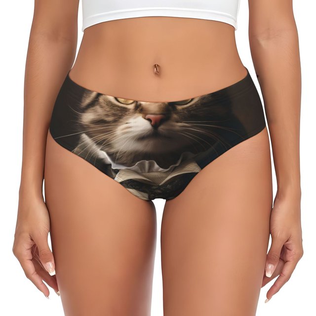 Fotbe Victorian Gentle Cat Calzones Estampados para Mujer – Ropa Interior de Algodón, Cómoda, Suave y Elástica-Small