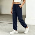 thumbnail image 6 of Teen Girls Waffle Knit Sweatpants High Waisted Lounge Pants with Pockets Drawstring Elastic Cuff Comfortable Loose Joggers for Casual Sleepwear, 6 of 8