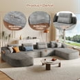 thumbnail image 4 of Pinmoco 149" U-Shaped Sectional Sofa Modern Modular Cloud Couch with Deep Seating Upholstered Sofa for Living Room Bedroom, No Assembly Required, Gray, 4 of 9