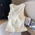 thumbnail image 2 of ????Miu Miu Cream Sleeveless Fitted Crop Tank Top, 2 of 5