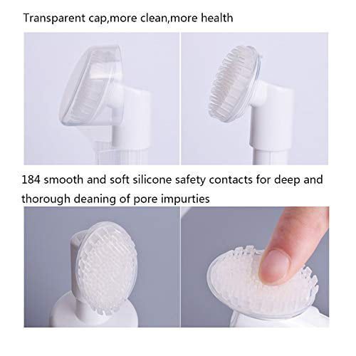 Transparent Empty Soap Foaming Bottle Mousse Foam Bottle Facial Cleanser  Pump Dispenser With Silicone Foam Massage Clean Brush Head 100/120 Ml