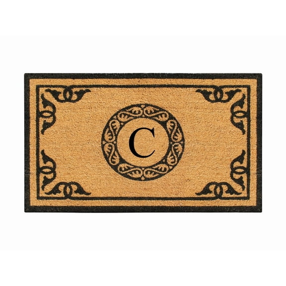A1HC First Impression Hand Crafted by Artisans Geneva Monogrammed Entry Doormat, 24"X39" A