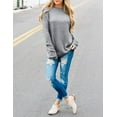 thumbnail image 4 of IFJIM Women's Oversized Long Sleeve Crew Neck Knit Pullover Sweater Grey XL, 4 of 4
