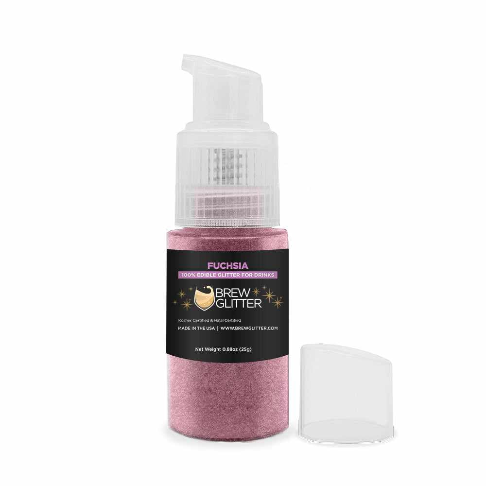 Brew Glitter - Fuchsia Edible Drink Glitter - Bold Sparkle, Beverage-Safe, 25g Spray Pump