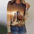thumbnail image 1 of Nouveaux Hauts pour Femmes Printemps et Automne 2023 Grande Taille Sexy Col Rond Manches Longues Boutons Hauts Blouse Imprimée Régulière Chemise Manches Longues pour Femmes, 1 of 5