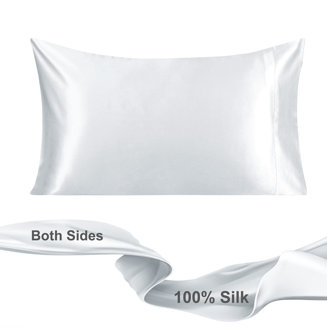Unique Bargains Silk Pillowcase for Hair 1Pcs Silver Gray Standard