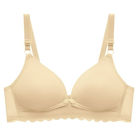 DXOUPM Women s Nursing Bra Underwear Comfortable Push up Bras for Women Front Closure Nursing Bras for Breastfeeding Light Yellow D