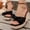 Black, variant on KIJBLAE Women's Plus Size Bow Buckle Wedge Sandals, Thick Platform Elevated Style, Fashion Comfortable Trendy Summer Daily Footwear Black 36