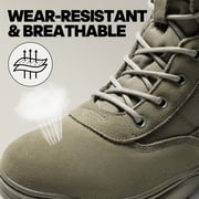 NORTIV 8 Men's Military Tactical Work Boots Side Zipper Leather Motorcycle Combat Boots Trooper(6-8 Inches)