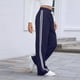 thumbnail image 5 of Pantalones Deportivos de Pierna para Mujer, Informales, de Cintura Alta, Rectos, con Cordón y Bolsillos Azul Marino M, 5 of 9
