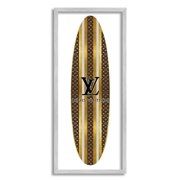 Glam Stripes Pattern Designer Fashion Emblem Surfboard Beauty & Fashion Graphic Art Framed Art Print Wall Art