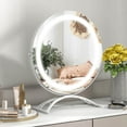 thumbnail image 4 of Gymax 16'' Round Makeup Vanity Mirror 3 Color Dimmable Lights Memory Function White, 4 of 10