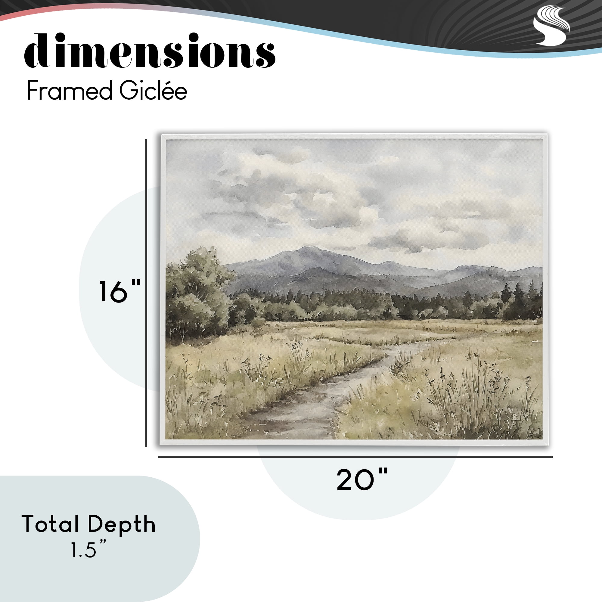 Stupell Industries Muted Pathway to Mountains White Framed Giclee Art, design by Riley B