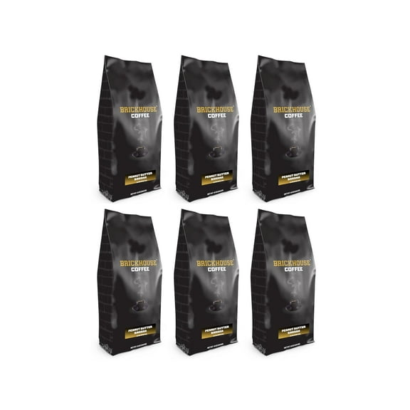 Brickhouse Ground Coffee, Medium Roast, 6 bags, 12 oz each (Peanut Butter Banana)
