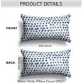thumbnail image 5 of Polka Dot Pillow Covers Set of 2 Navy Blue Cream Throw Pillows 12x20 in Outdoor Boho Design Brush Strokes Decorative Pillowcase Square Cushion Cover Linen Pillow Case for Home Sofa Couch Bed, 5 of 6
