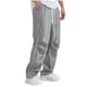thumbnail image 1 of Amzcrzy Pantalones Paracaidistas Hombre Color Liso Rayas Urbana Chándal Holgados Pierna Recta Ancha Cintura Elástica Transpirables Ligeros Tallas S-3XL Gris, 1 of 6