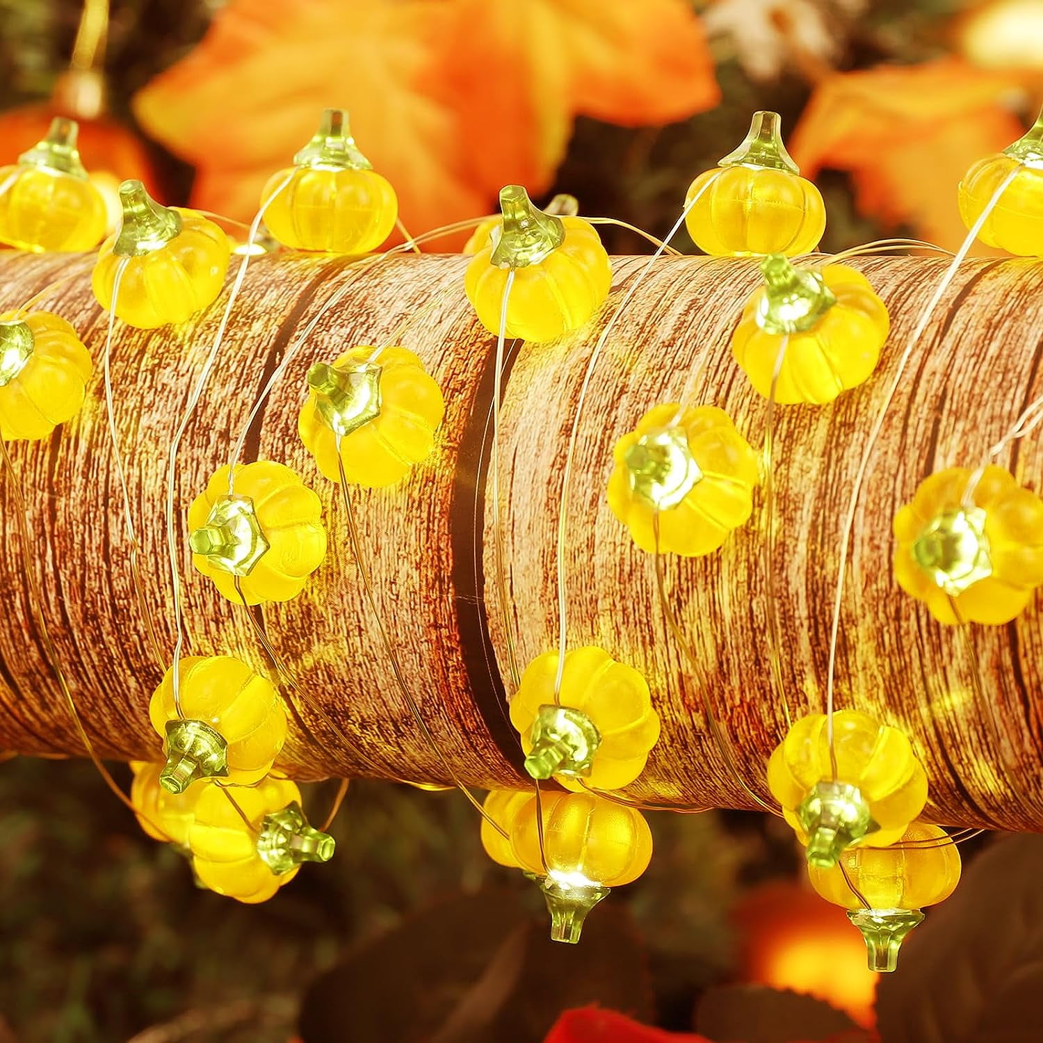 Decor Thanksgiving Decorations 3D Pumpkin Halloween Lights 20Ft 40 LEDs