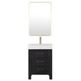 thumbnail image 2 of Leon 24" Single Bathroom Vanity in Fir Wood Black w/Lightning White top&Mirror, 2 of 15