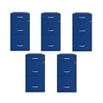 thumbnail image 1 of Pemberly Row Set of 5 3-Drawer Metal Organizer File Cabinet in Blue, 1 of 11