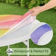 thumbnail image 5 of Colorful Watercolor Stripe Pattern Round Fitted Tablecloth with Elastic Edge,Dining Table Cover Waterproof,Outdoor Round Tablecloth for Camping,Dining,Indoor and Outdoor, 5 of 7