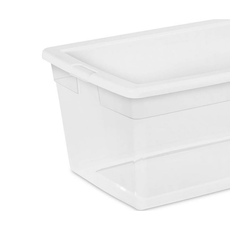 19 qt. Plastic Stackable Storage Bins for Pantry in White (4-Pack)