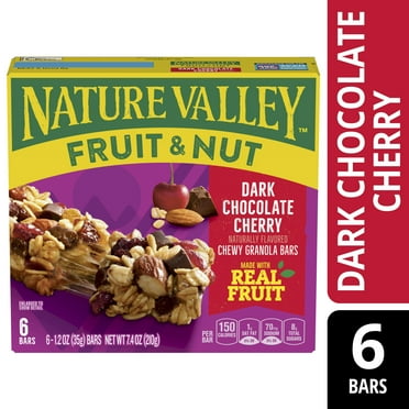 Nature Valley Fruit and Nut Granola Bars, Dark Chocolate Cherry, 6 Ct, 7.4 oz