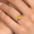 thumbnail image 4 of Gem Stone King 14K White Gold Yellow Citrine Solitaire Engagement Ring for Women | 1.30 Cttw | Oval 8X6MM | Gemstone November Birthstone | Size 5, 4 of 6