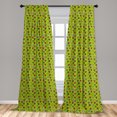 thumbnail image 5 of Ambesonne Love Curtains, Hand Drawn Hearts Sketch, Pair of 28"x63", Avocado Green and Red, 5 of 5
